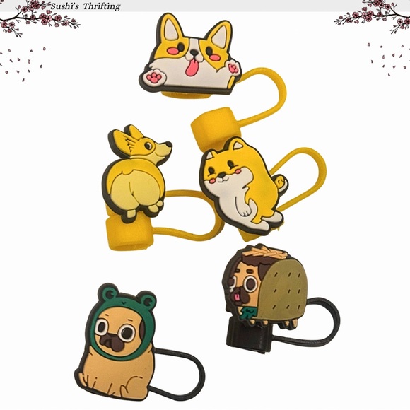 Other - Puppy 5Pc Straw Topper Set